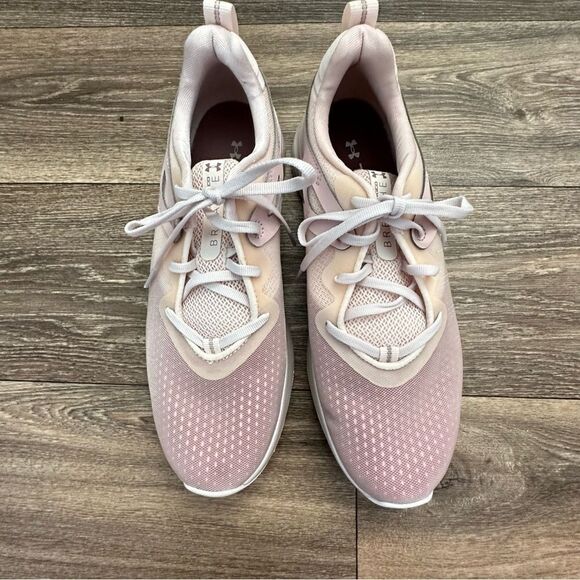 UNDER Armour Charged Breathe 2 Pink Textile Womens Lace Up Trainers sz 10 - Picture 3 of 9